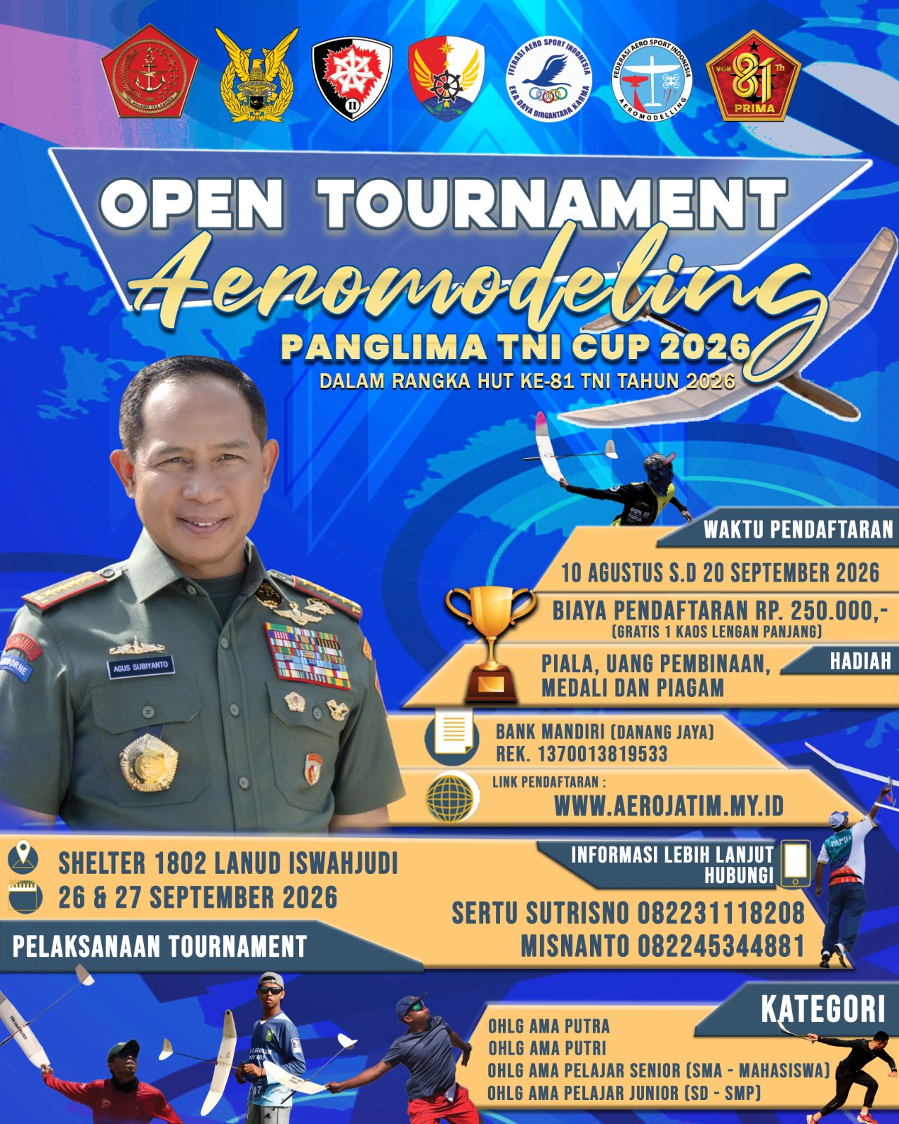 Poster Open Tournament Aeromodelling Panglima TNI Cup 2026